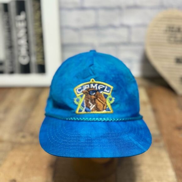 VINTAGE Camel Hat Cap Snap Back Blue Joe Camel Cigarette Baseball Mens 90s - Picture 2 of 11